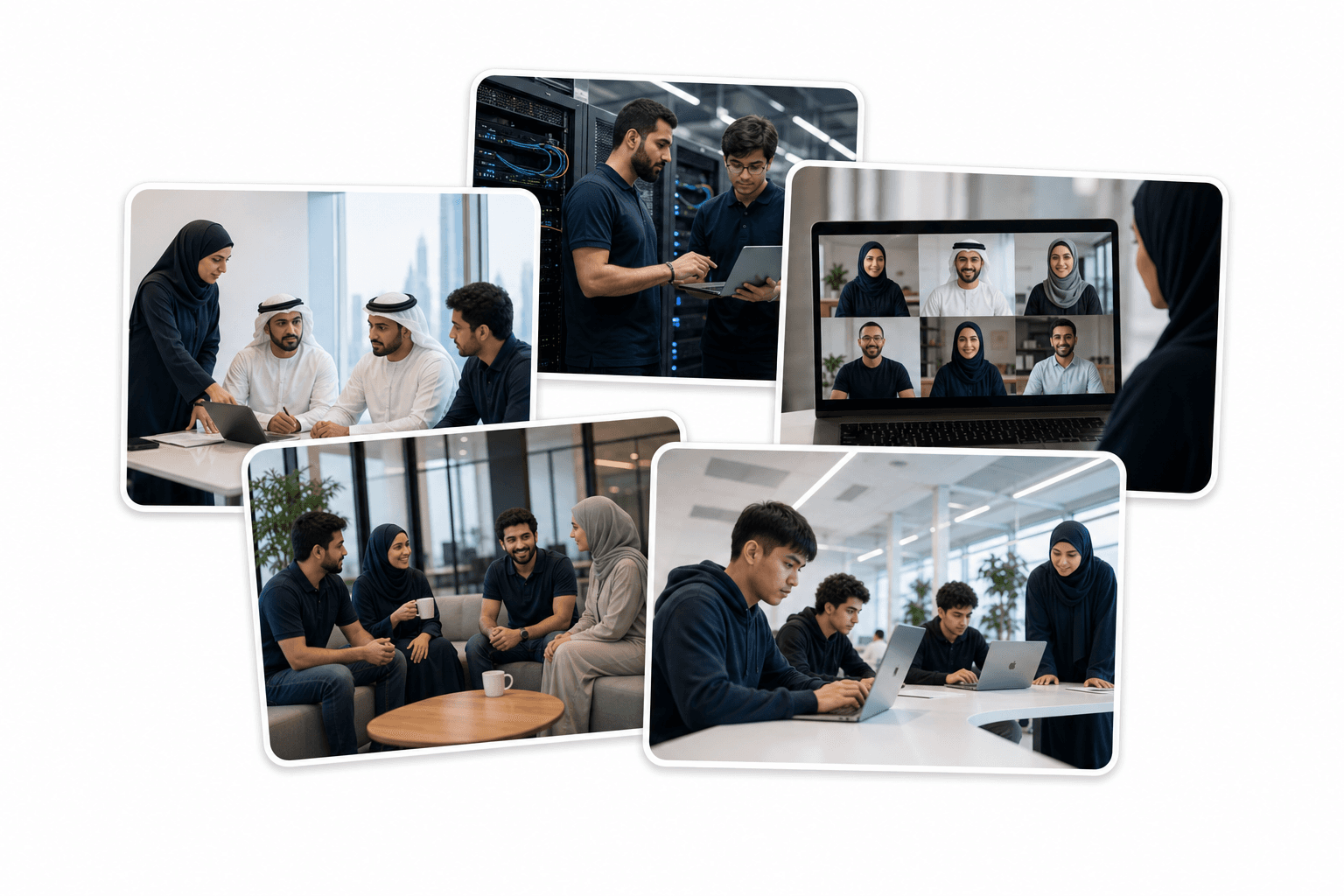 Lenouar team moments across private AI infrastructure, remote collaboration, and student work