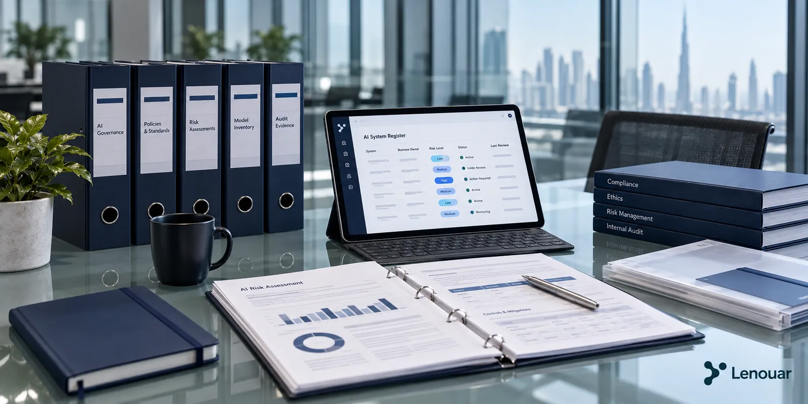 AI system register and control evidence reviewed on screen
